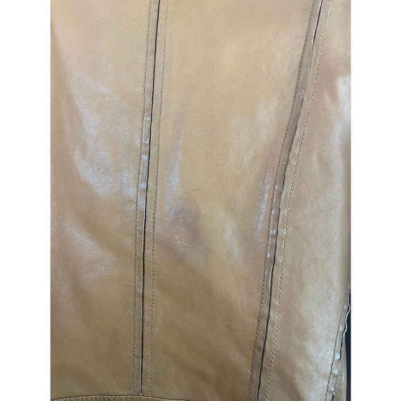 Muuba Lamb Leather Tan Moto Jacket Size 6 - Picture 14 of 15